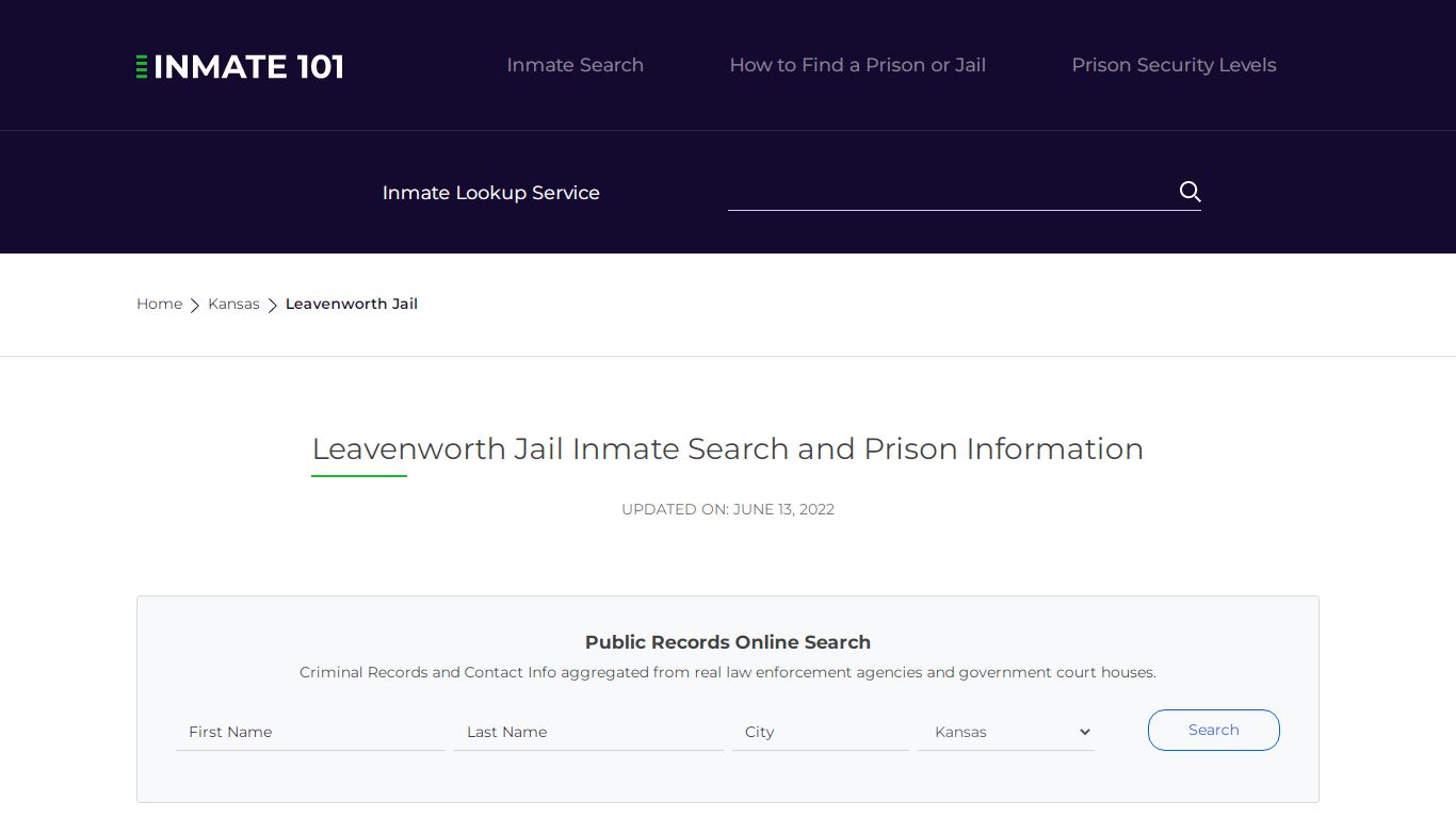 Leavenworth Jail Inmate Search, Visitation, Phone no ...